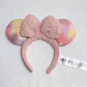 Disney Sherpa Pink Tie Dye Minnie Mouse Ears